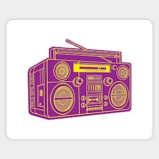 Boombox (Yellow Lines + Violet Drop Shadow) Analog / Music Magnet